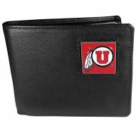 Utah Utes Leather Bi-fold Wallet in Gift Box