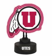 Utah Utes Team Logo Neon Light