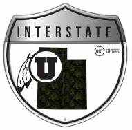 Utah Utes OHT Camo Metal 12" Interstate Sign