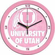 Utah Utes Pink Wall Clock