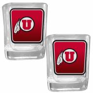 Utah Utes Square Glass Shot Glass Set