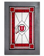 Utah Utes Stained Glass with Frame