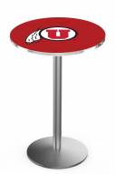 Utah Utes Stainless Steel Bar Table with Round Base
