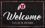 Utah Utes Team Color Welcome Sign