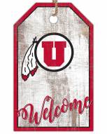 Utah Utes Welcome Team Tag 11" x 19" Sign