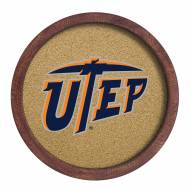 UTEP Miners "Faux" Barrel Framed Cork Board