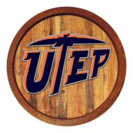 UTEP Miners "Faux" Barrel Top Sign
