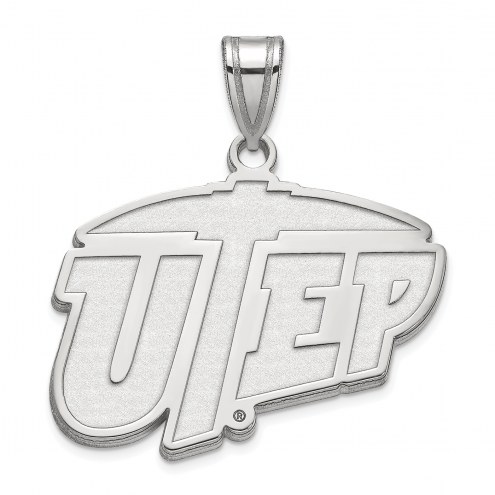 UTEP Miners Sterling Silver Large Pendant