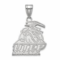 UTEP Miners Sterling Silver Large Pendant