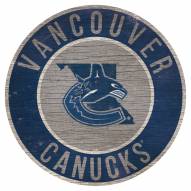 Vancouver Canucks 12" Circle with State Sign
