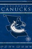 Vancouver Canucks 17" x 26" Coordinates Sign