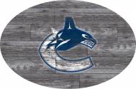 Vancouver Canucks 46" Distressed Wood Oval Sign