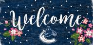 Vancouver Canucks 6" x 12" Floral Welcome Sign
