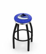 Vancouver Canucks Black Swivel Barstool with Chrome Accent Ring