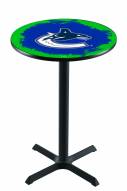 Vancouver Canucks Black Wrinkle Bar Table with Cross Base