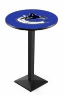 Vancouver Canucks Black Wrinkle Pub Table with Square Base