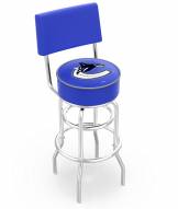 Vancouver Canucks Chrome Double Ring Swivel Barstool with Back