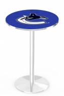 Vancouver Canucks Chrome Pub Table with Round Base