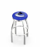 Vancouver Canucks Chrome Swivel Bar Stool with Accent Ring