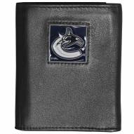 Vancouver Canucks Deluxe Leather Tri-fold Wallet in Gift Box
