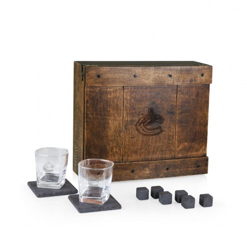 Vancouver Canucks Oak Whiskey Box Gift Set