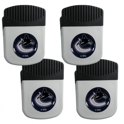 Vancouver Canucks 4 Pack Chip Clip Magnet with Bottle Opener