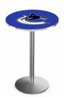Vancouver Canucks Stainless Steel Bar Table with Round Base