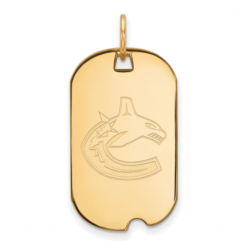 Vancouver Canucks Sterling Silver Gold Plated Small Dog Tag