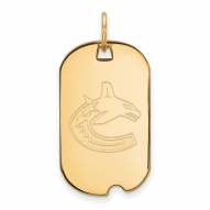 Vancouver Canucks Sterling Silver Gold Plated Small Dog Tag