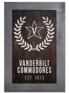 Vanderbilt Commodores 11" x 19" Laurel Wreath Framed Sign