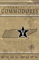 Vanderbilt Commodores 17" x 26" Coordinates Sign