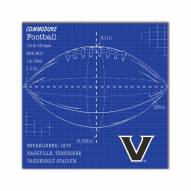 Vanderbilt Commodores Ball Blueprint 10" x 10" Sign