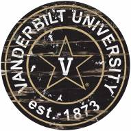 Vanderbilt Commodores Distressed Round Sign