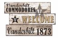 Vanderbilt Commodores Welcome 3 Plank Sign