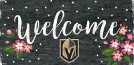 Vegas Golden Knights 6" x 12" Floral Welcome Sign