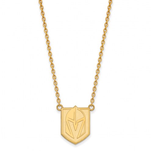 Vegas Golden Knights Sterling Silver Gold Plated Large Pendant Necklace