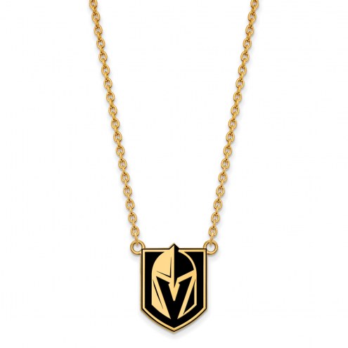 Vegas Golden Knights Sterling Silver Gold Plated Large Pendant Necklace