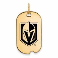 Vegas Golden Knights Sterling Silver Gold Plated Small Dog Tag Pendant