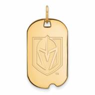 Vegas Golden Knights Sterling Silver Gold Plated Small Dog Tag Pendant