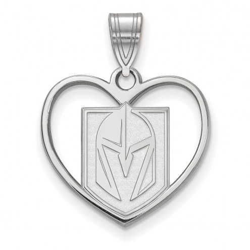 Vegas Golden Knights Sterling Silver Heart Pendant