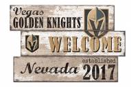 Vegas Golden Knights Welcome 3 Plank Sign