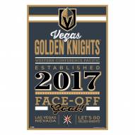 Vegas Golden Knights Established Wood Sign