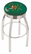 Vermont Catamounts Chrome Swivel Barstool with Ribbed Accent Ring