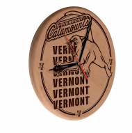 Vermont Catamounts Laser Engraved Wood Clock