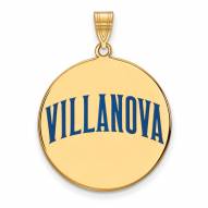 Villanova Wildcats Sterling Silver Gold Plated Extra Large Enameled Disc Pendant