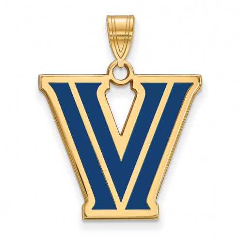Villanova Wildcats NCAA Sterling Silver Gold Plated Large Enameled Pendant