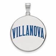 Villanova Wildcats Sterling Silver Extra Large Enameled Disc Pendant