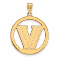 Villanova Wildcats Sterling Silver Gold Plated Large Circle Pendant