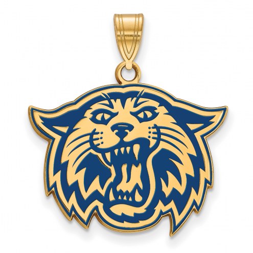 Villanova Wildcats Sterling Silver Gold Plated Large Enameled Pendant