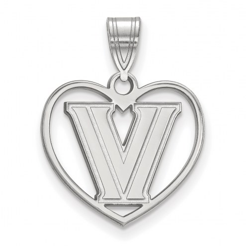 Villanova Wildcats Sterling Silver Heart Pendant